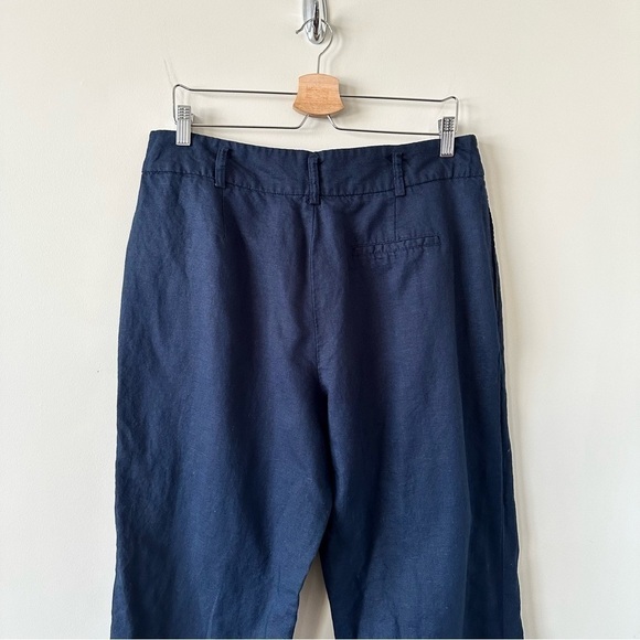 Zara-50/50 Linen and Cotton Blend Wide Leg Ankle Pants - Picture 5 of 8